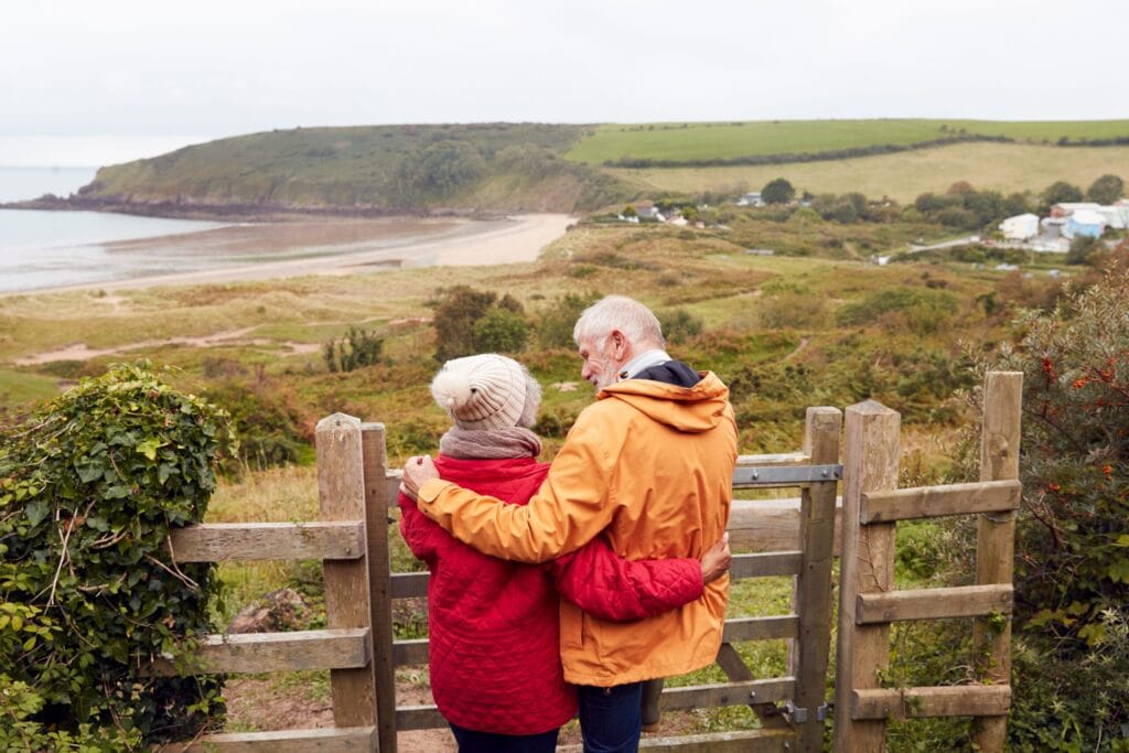 Older couple enjoying the countryside